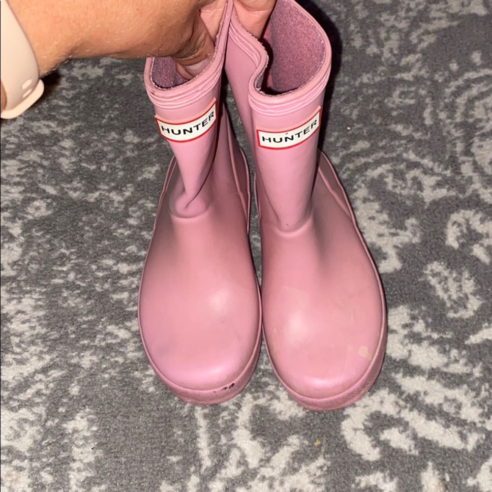Kids pink hunter boots size 10
